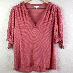 Lucky Brand Pink Stripped Shirt- 3/4 Lengt…